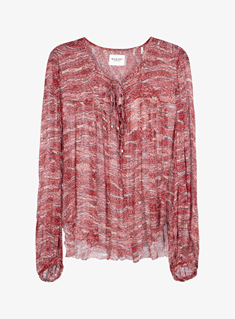 Blouse advika rood dessin
