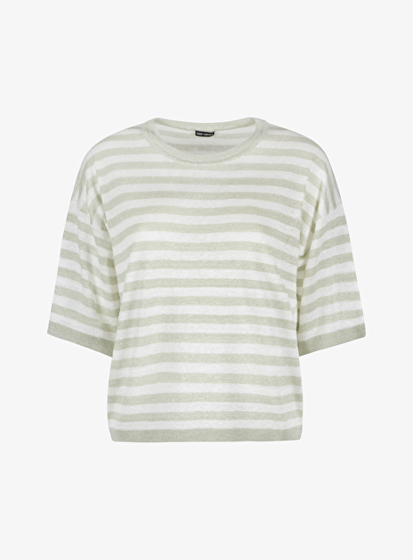 Pull Venera groen wit streep korte mouw