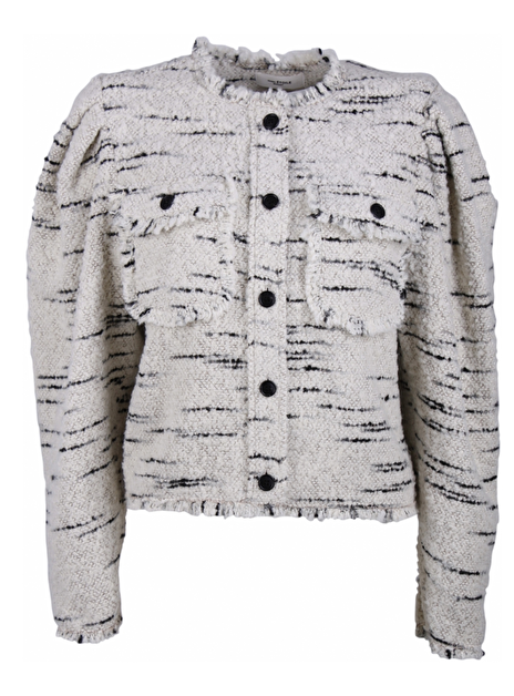 Jasje Vest Neve structuur offwhite beige zwart