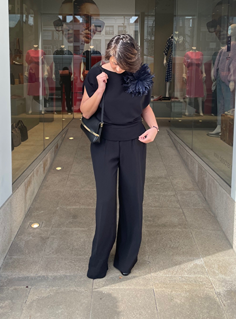 Top choc crêpe zwart