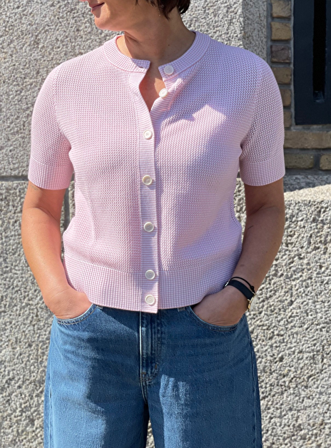 Vest roze wit korte mouw