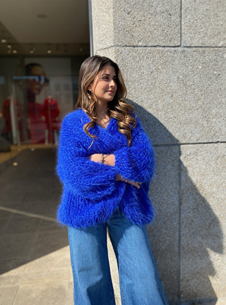 Vest mohair royal blue