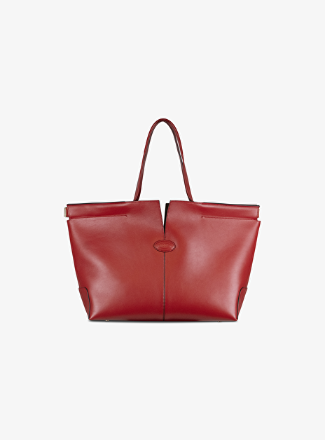 Di bag folio shopper medium leder lipstick rood