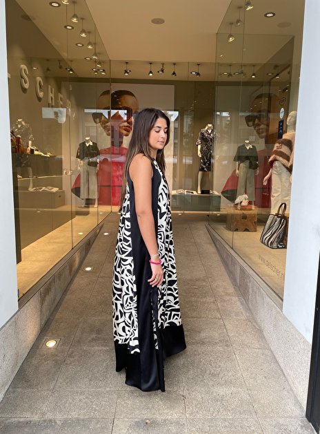Maxi jurk licenza zwart wit