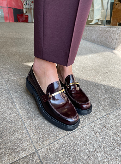 Mocassin barretta attacchi burgundy