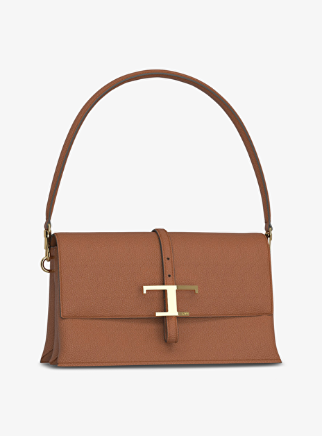 Schoudertas cognac T timeless mini