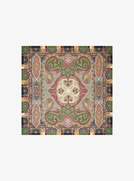 Shawl groen rood multicolor dessin