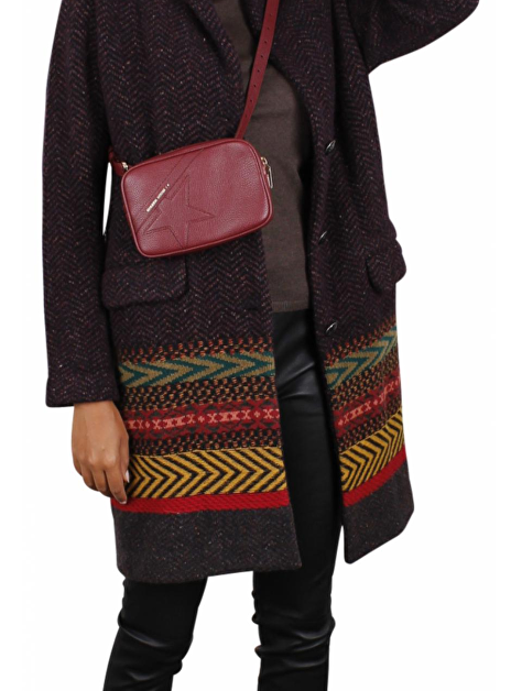 Vest visgraat tweed aubergine