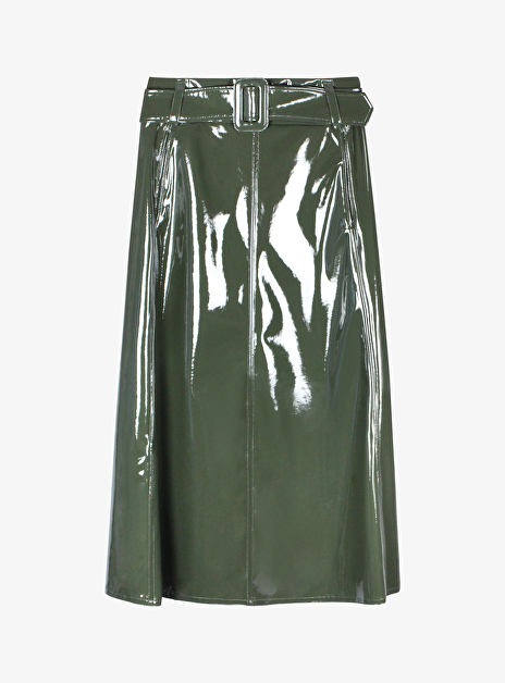 Rok dame2 faux lak leer groen