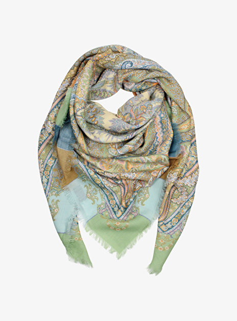 Shawl dessin groen blauw multicolor