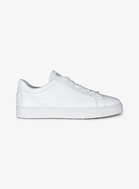 Sneaker basic wit leder