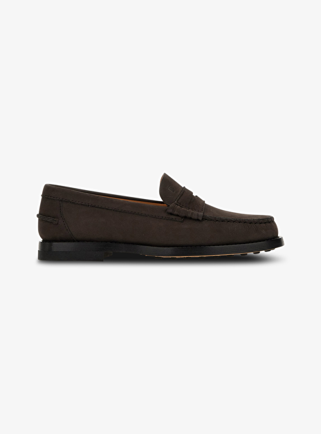 Mocassin gomma subuck suede bruin