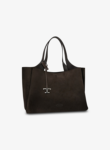 tas shopper manici medium suede bruin