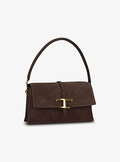 schoudertas suede bruin t timeless mini