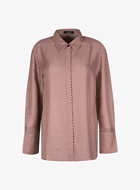 Blouse zijde print rood