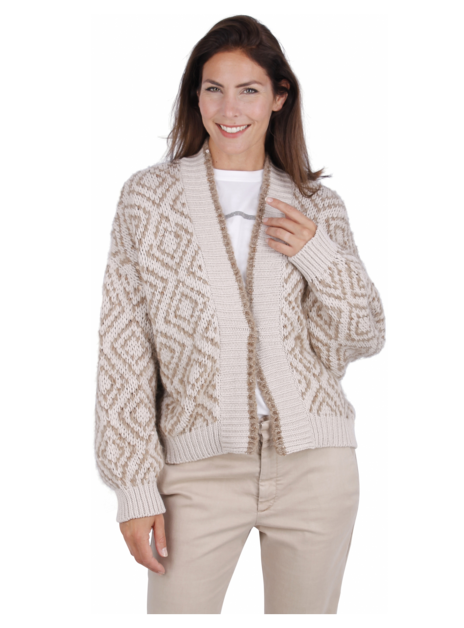 Vest dessin lovertjes beige