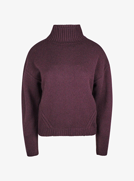 Pull cashmere bordeaux met turtle