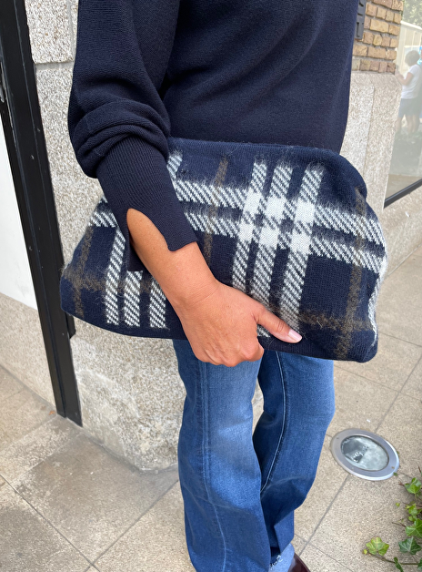 clutch Maxou carreaux blauw