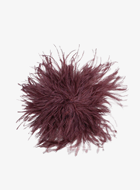 Broche devi plumes unie aut bordeaux