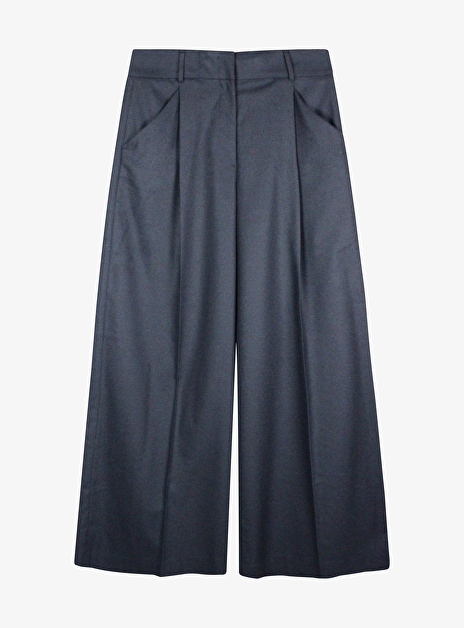 pantalon Wide leg wol donkerblauw