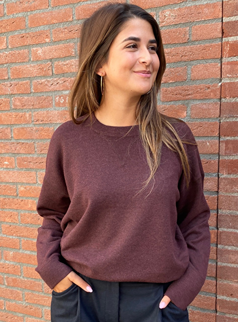 Pull cynda bordeaux uni