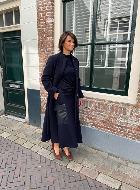 Rok daya2 wol met leren zak marine