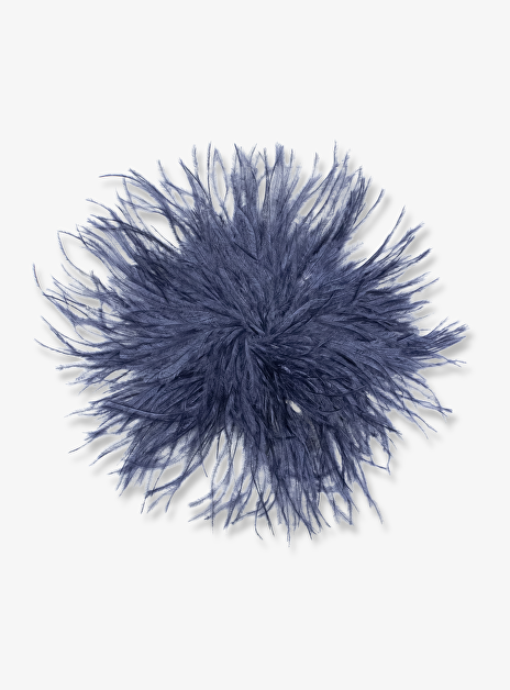 Broche devi plumes uni marine