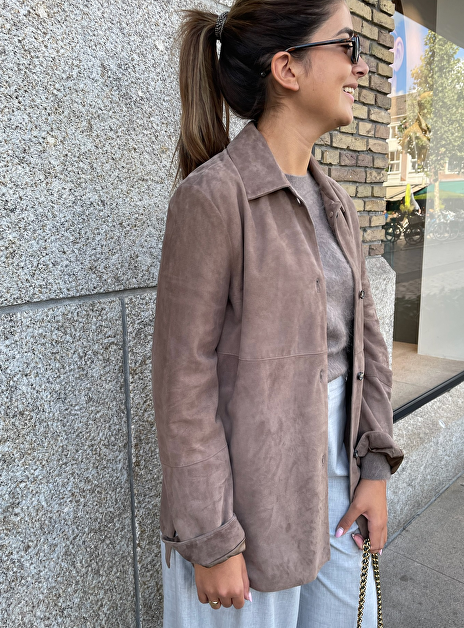 hemd blouse estate suede taupe