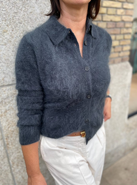 Polo elyn brushed cashmere antraciet