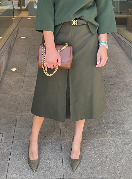 Rok deli twill katoen groen