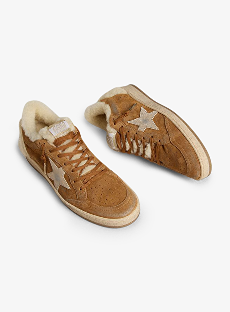 Ballstar sneaker suede cognac bont