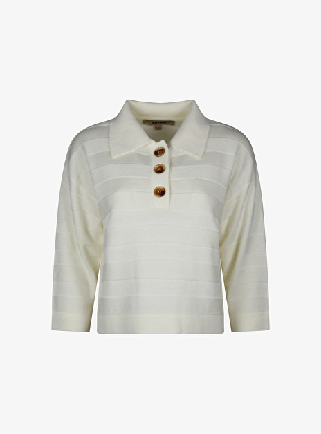 Pull polo melzo wol offwhite