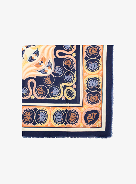 Shawl blauw oranje geel