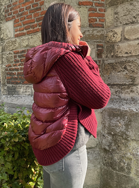 Vest knitted en step bordeaux