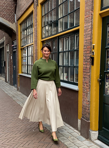 Rok dalia2 faux leder roomwit