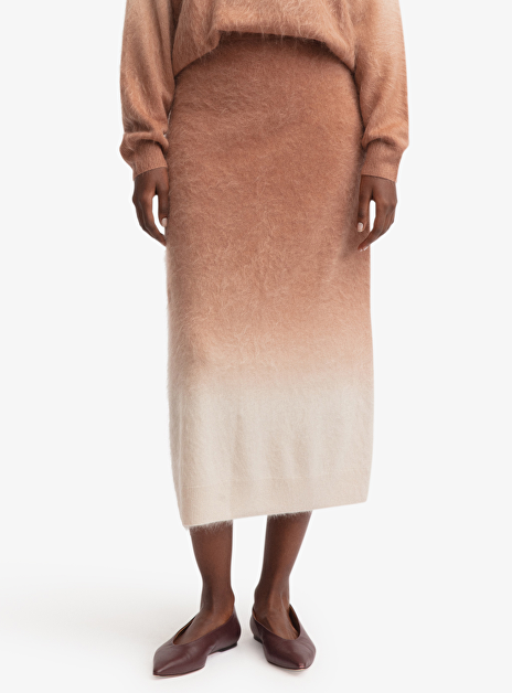 Rok katira dip dye poederroze beige