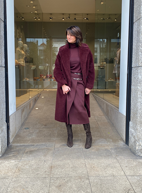 Rok curzio bordeaux wol