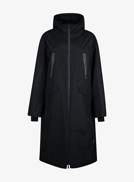 Jas lang parka glad zwart