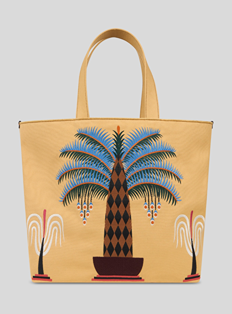 Etro X Augostino Iacurci canvas bag geel