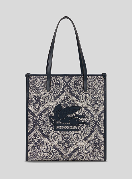 Denim jacquard love trotter bag medium