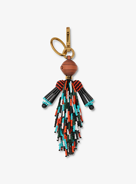 Bag charm met kraaltjes multicolor