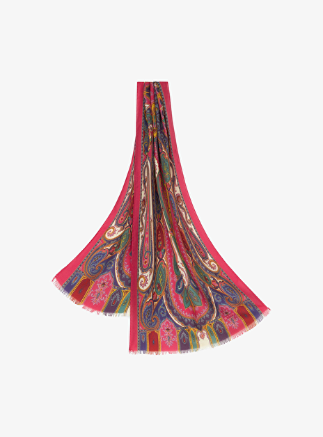 Shawl roze multicolor paisley print