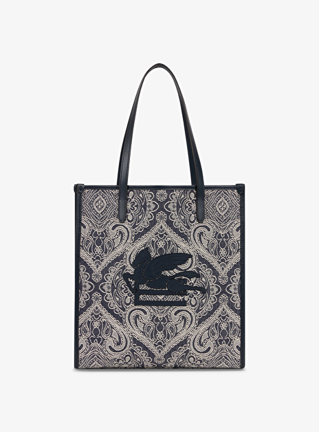 Denim jacquard love trotter bag medium