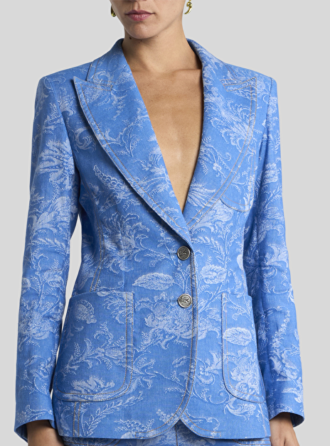 Blazer blauw denim dessin
