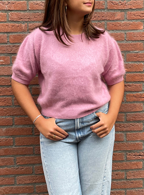 Pull juniper roze brushed cashmere