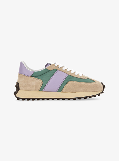 Sneaker sportivo groen beige lila