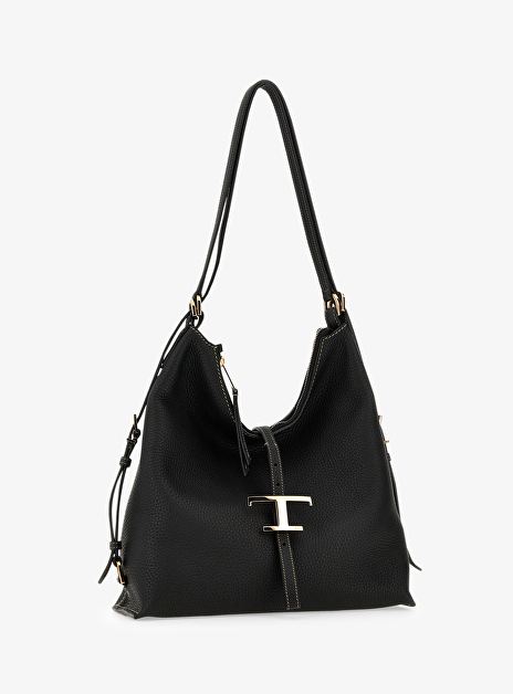 T Timeless Shoulder Bag in Leather Small black