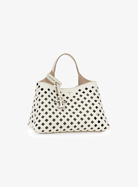 Shopping bag mini wit geperforeerd