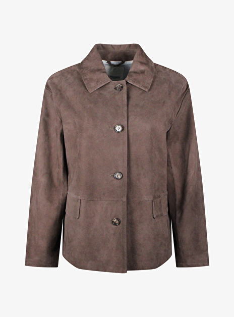 Suede jacket bruin