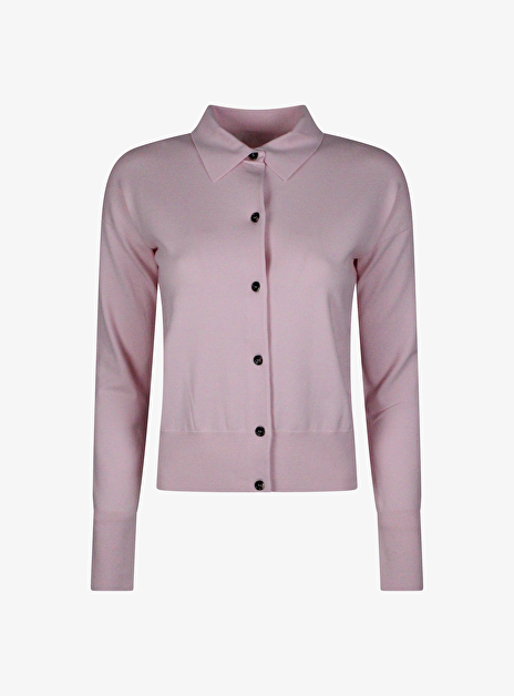 Vest met polo kraag licht roze